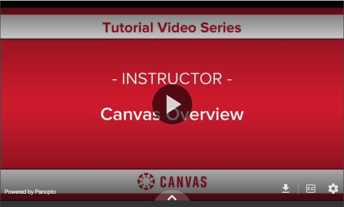 Canvas Overview Panopto Video